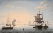 Harbor of Boston, with the City in the Distance, c. 1846-1847. Creator: Fitz Henry Lane (American, 1804-1865)