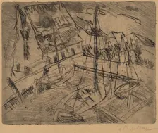 Harbor at Burgstaaken, 1913. Creator: Ernst Kirchner