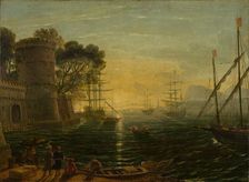 Harbor at Sunset, late 17th century. Creator: Unknown