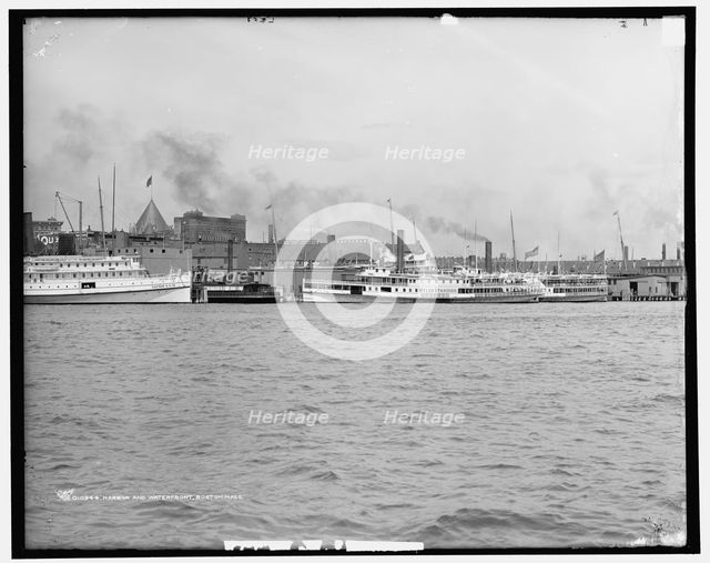 Harbor and waterfront, Boston, Mass., between 1901 and 1906. Creator: Unknown.