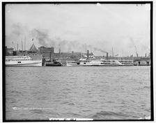 Harbor and waterfront, Boston, Mass., between 1901 and 1906. Creator: Unknown