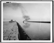 Harbor entrance, Milwaukee, Wis., between 1890 and 1901. Creator: Unknown
