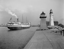 Harbor entrance and lights, Buffalo, N.Y., c.between 1910 and 1920. Creator: Unknown