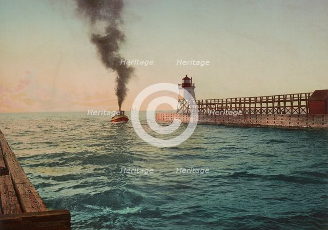 Harbor entrance, Charlevoix, Michigan, c1900. Creator: Unknown.