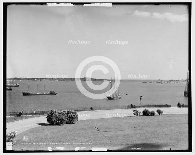 Harbor from Fort Allen Park, Portland, Me., c1904. Creator: Unknown.