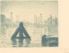 Harbor in Holland - Flushing (La balise - En Holland, Flessingue), c. 1894. Creator: Paul Signac