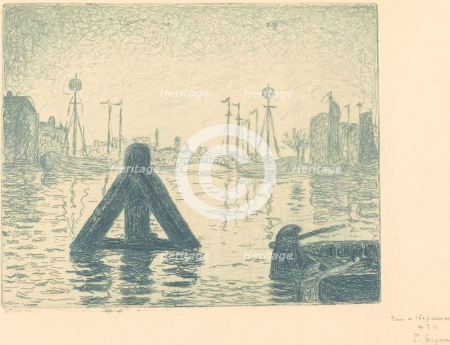 Harbor in Holland - Flushing (La balise - En Holland, Flessingue), c. 1894. Creator: Paul Signac.