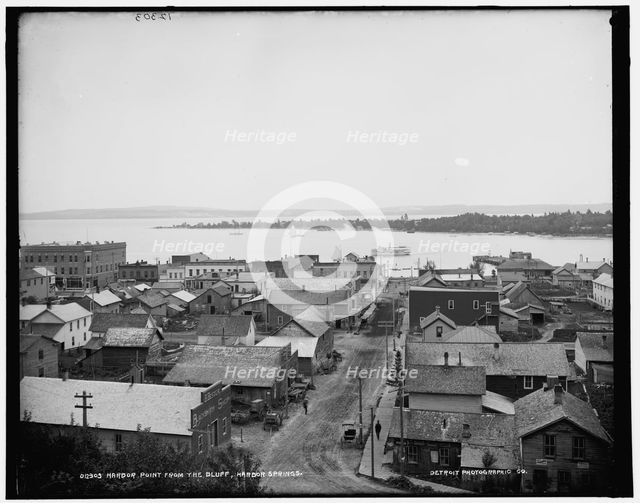 Harbor Point from the bluff, Harbor Springs, between 1890 and 1901. Creator: Unknown.