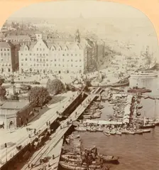 Harbor, Stockholm, Sweden 1901. Creator: Keystone View Company