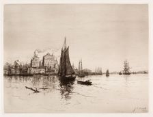 Harbor Scene, 1884. Creator: James Craig Nicoll (American, 1847-1918)