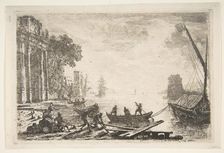 Harbor Scene with Rising Sun, 1634. Creator: Claude Lorrain
