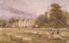 Harborne Vicarage And Church, 1842. Creator: David Cox the Elder