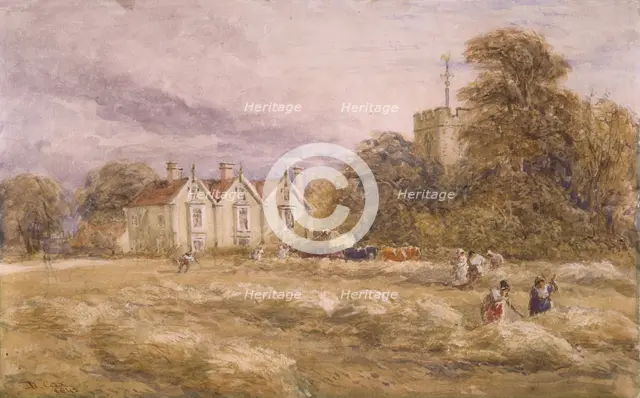Harborne Vicarage And Church, 1842. Creator: David Cox the Elder.