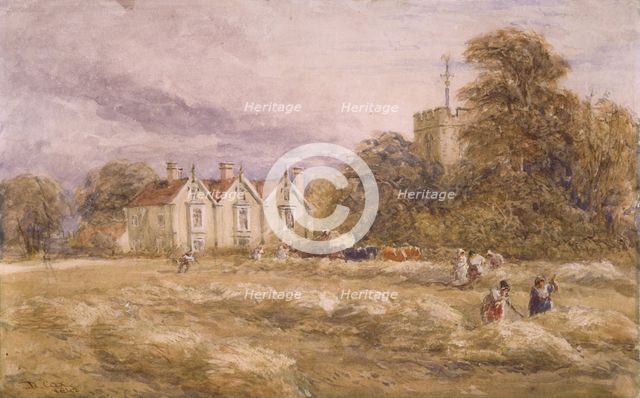 Harborne Vicarage And Church, 1842. Creator: David Cox the Elder.