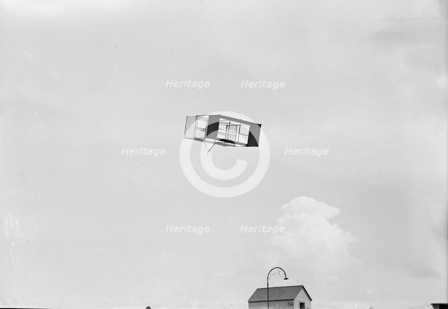Hargrave Box Kite, Airplane Target at Fortress Monroe; Modified Hargrave Box Kite, Incorp..., 1917. Creator: Harris & Ewing.