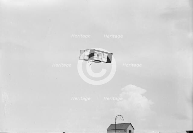 Hargrave Box Kite, Airplane Target at Fortress Monroe; Modified Hargrave Box Kite, Incorp..., 1917. Creator: Harris & Ewing.