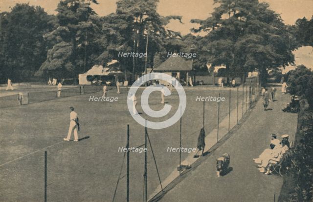 'Hard Tennis Courts, Upper Gardens', 1929. Artist: Unknown.