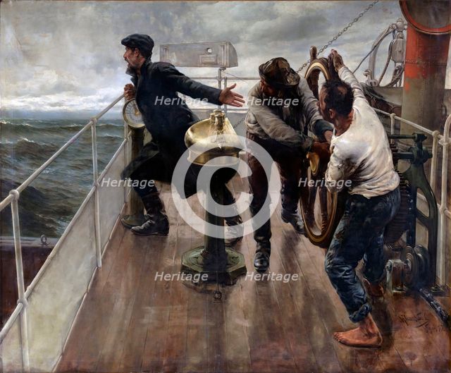 Hard to port!, 1897. Creator: Ventura Álvarez Sala.