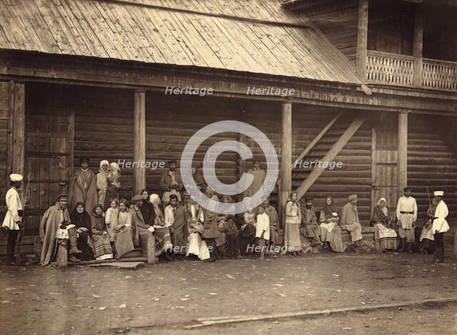 Hard Labor Convicts Visiting with Their Families, 1891. Creator: Aleksei Kuznetsov.