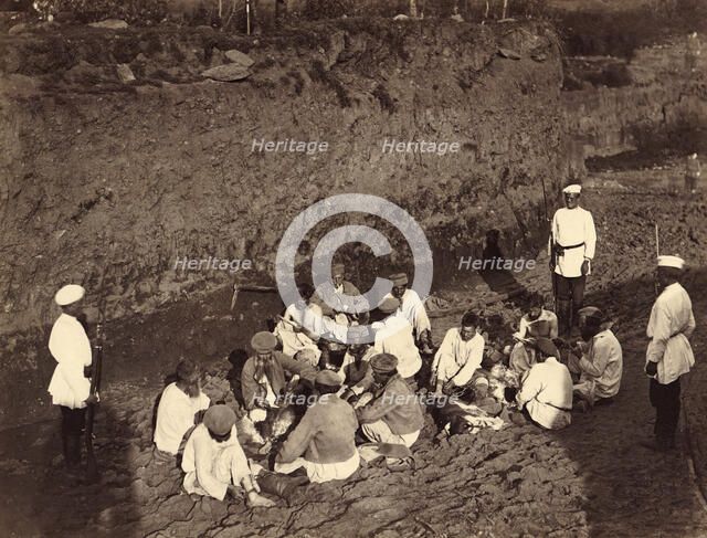 Hard Labor Convicts at Rest in the Pit, 1891. Creator: Aleksei Kuznetsov.