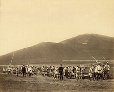 Hard Labor Convicts Hauling Construction Materials to Worksites in Gornyi Zerentui, 1891. Creator: Aleksei Kuznetsov