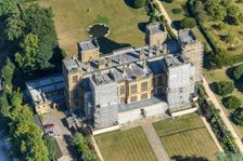 Hardwick Hall under scaffolding, Derbyshire, 2022. Creator: Emma Trevarthen