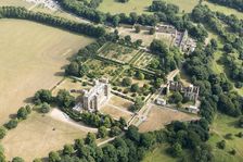 Hardwick Hall, formal garden and the ruins of Hardwick Old Hall, Derbyshire, 2018 . Creator: Historic England