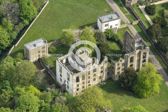 Hardwick Old Hall, a ruined early 16th century Great Hall, Derbyshire, 2025. Creator: Robyn Andrews.