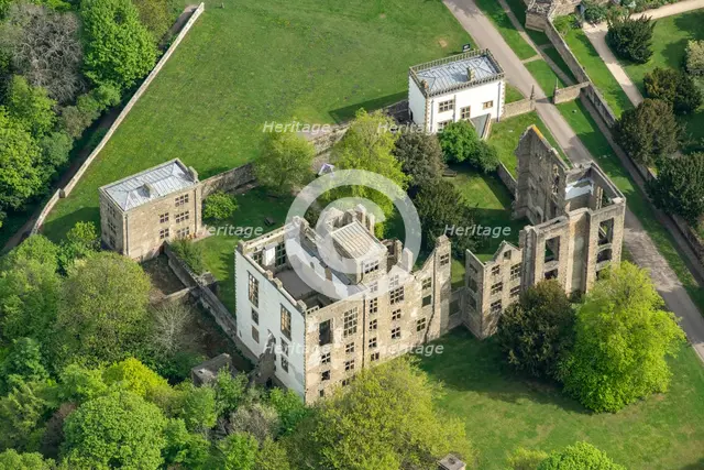 Hardwick Old Hall, a ruined early 16th century Great Hall, Derbyshire, 2025. Creator: Robyn Andrews.