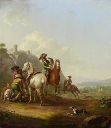 Hare-Hunt with Falconer, 1786. Creator: Johann Georg Pforr