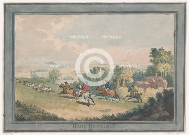 Hare Hunting, February 1, 1789., February 1, 1789. Creator: Thomas Rowlandson.