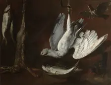 Hare, Spoonbill, and Fish, mid-1600s. Creator: Unknown