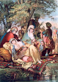 Hareem 1857. Artist: Amadeo Preziosi