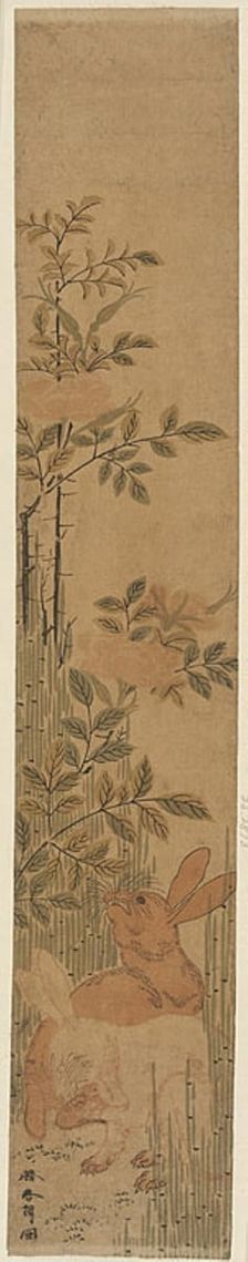 Hares and Roses, Japan, c. 1783. Creator: Hokusai