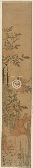 Hares and Roses, Japan, c. 1783. Creator: Hokusai.