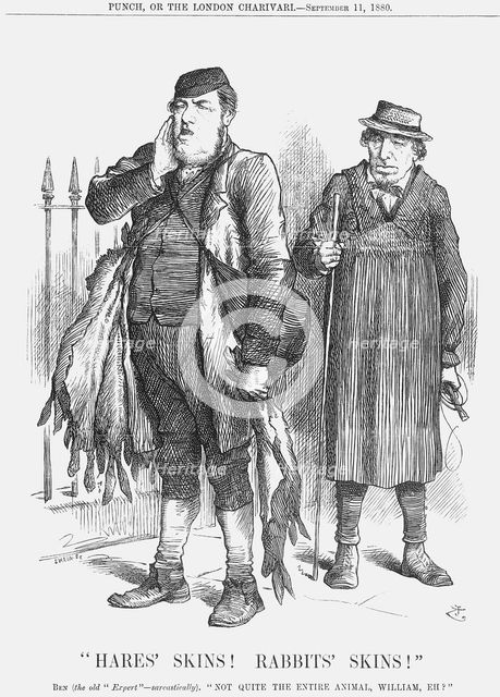 "Hares' Skins! Rabbist's Skins!", 1880. Creator: Joseph Swain.