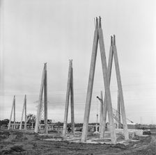Harker Electricity Sub Station, Rockcliffe, Carlisle, Cumbria, 02/10/1957. Creator: John Laing plc