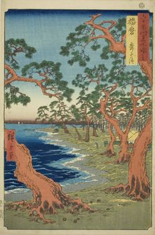Harima Province: Maiko Beach (Harima, Maiko no hama), from the series "Famous Places..., 1853. Creator: Ando Hiroshige
