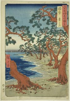 Harima Province: Maiko Beach (Harima, Maiko no hama), from the series "Famous Places..., 1853. Creator: Ando Hiroshige