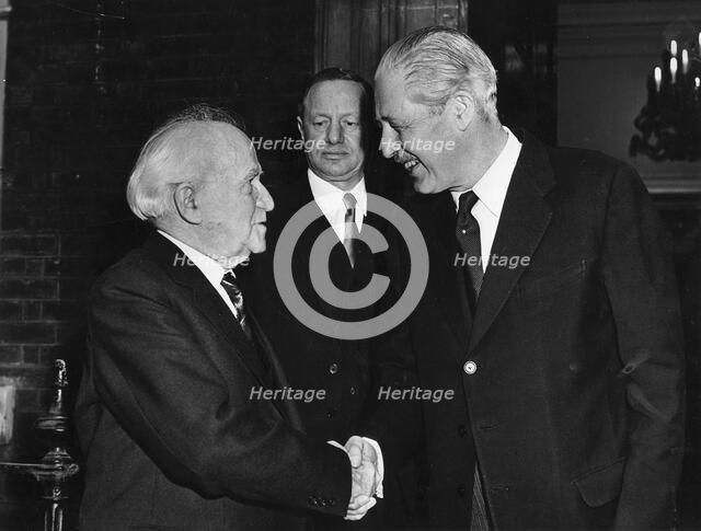 Harold Macmillan with David Ben-Gurion and Arthur Lourie at the Admiralty, London, 1961. Artist: Unknown