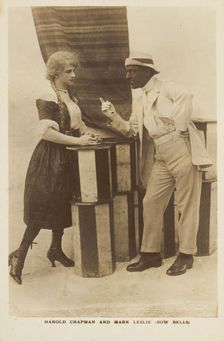 Harold Chapman and Mark Leslie performing a revue for the Bow Bells, [between 1910 and 1919?]. Creator: Unknown