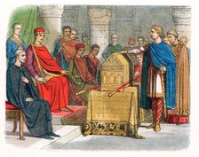 Harold II, last Anglo-Saxon king of England, c1064, (19th century). Artist: James William Edmund Doyle