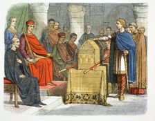 Harold II swears fidelity to Duke William of Normandy, 1064 (1864). Creator: James William Edmund Doyle