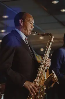 Harold Land, Jazz Inn Party, Nordwijk, Netherlands, 1989. Creator: Brian Foskett