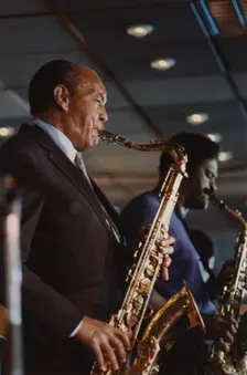 Harold Land, Jazz Inn Party, Nordwijk, Netherlands, 1989. Creator: Brian Foskett