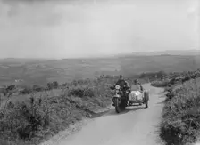 Harley-Davidson and sidecar of RW Praill competing in the MCC Torquay Rally, 1938. Artist: Bill Brunell