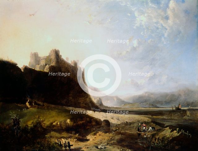 'Harlech Castle', 19th century.   Artist: John Wright Oakes