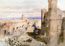 Harlech Castle from the ramparts 1850. Artist: Sir John Gilbert