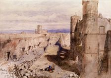 Harlech Castle from the ramparts, Wales, 1850. Artist: Sir John Gilbert