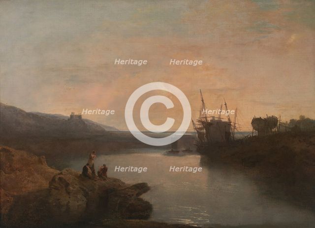 Harlech Castle, from Tygwyn Ferry, Summer's Evening Twilight, 1799. Creator: JMW Turner.